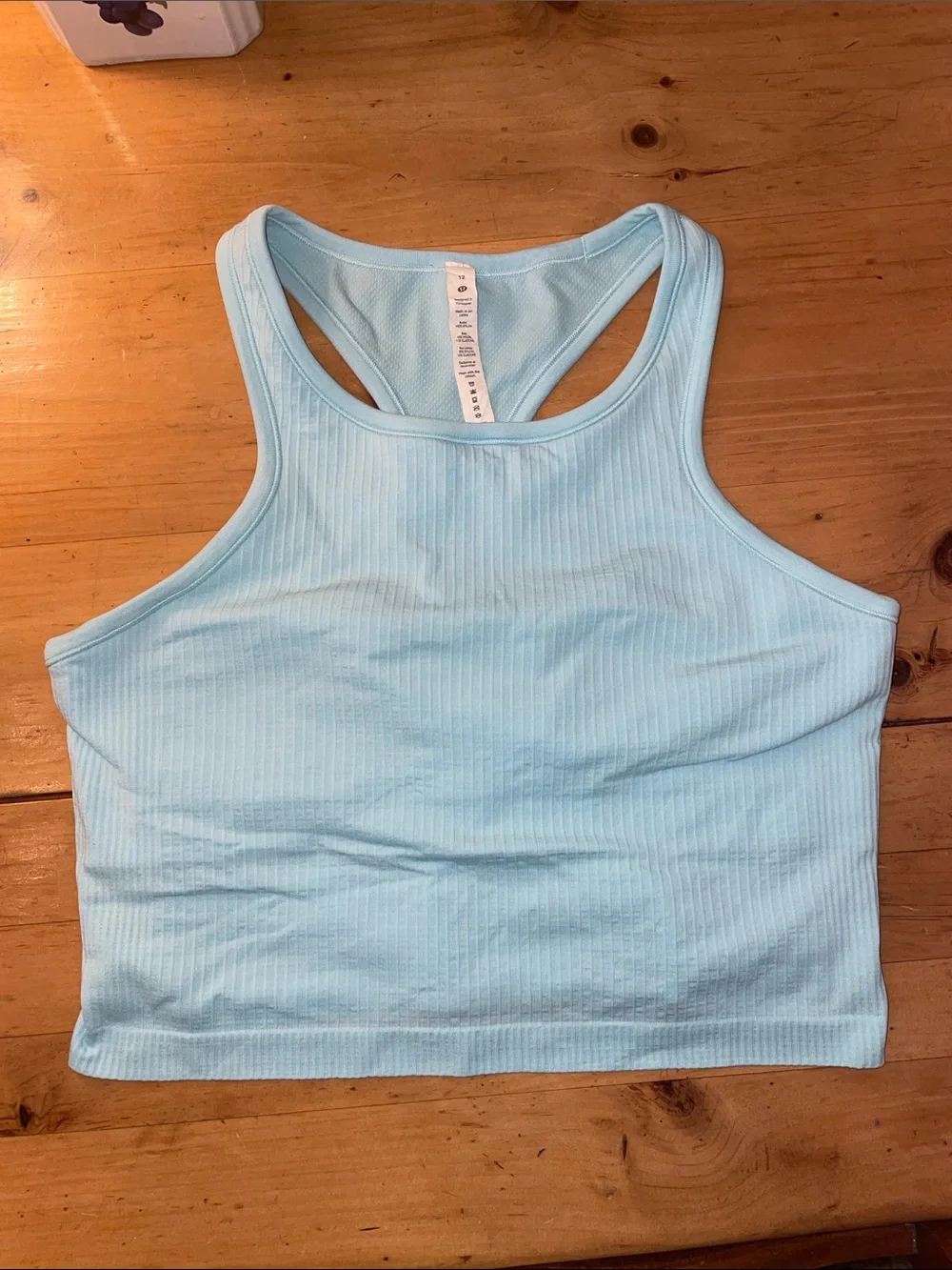 Lululemon- Sz 12- Icing Blue- Ebb to Street Crop Tank- Racerback
